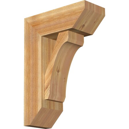 Ekena Millwork Legacy Slat Rough Sawn Bracket w/ Offset Brace, Western Red Cedar, 8"W x 20"D x 28"H BKT0806X20X28LEC06RWR